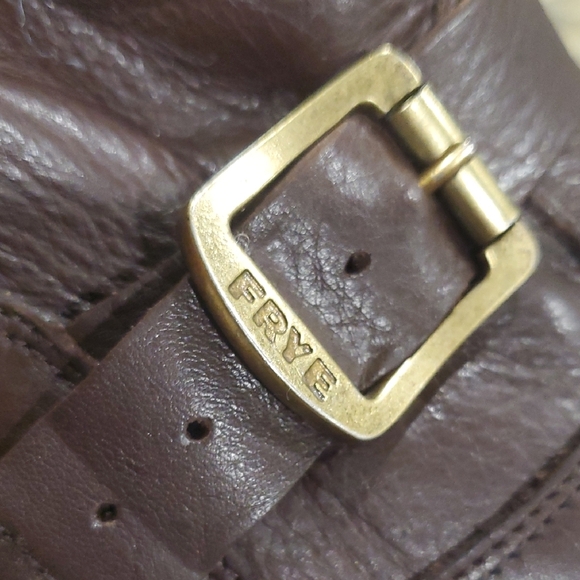 Frye Dark Brown Leather Moto Boots - Picture 9 of 12